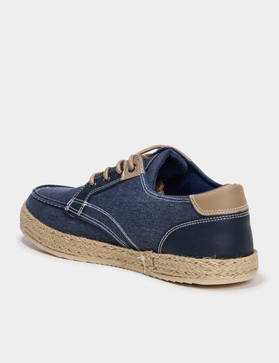 Chaussures bateau en jeans bleu homme