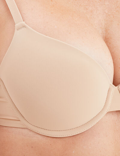 Soutien-gorge corbeille microfibre beige femme