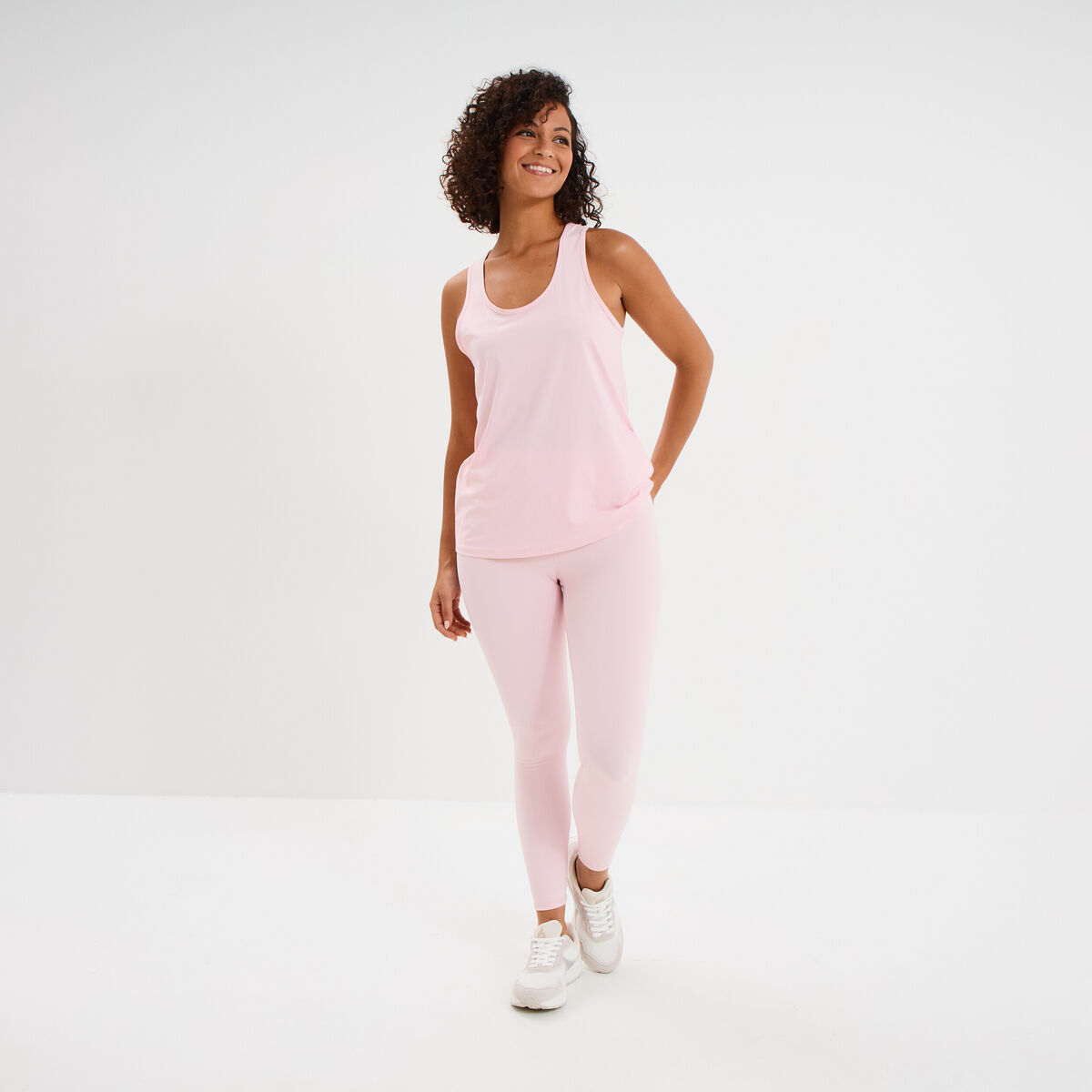 D&eacute;bardeur de sport fluide dos nageur rose clair femme