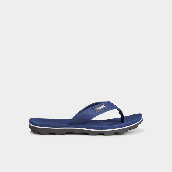 Tongs semelle crantée bleu marine homme