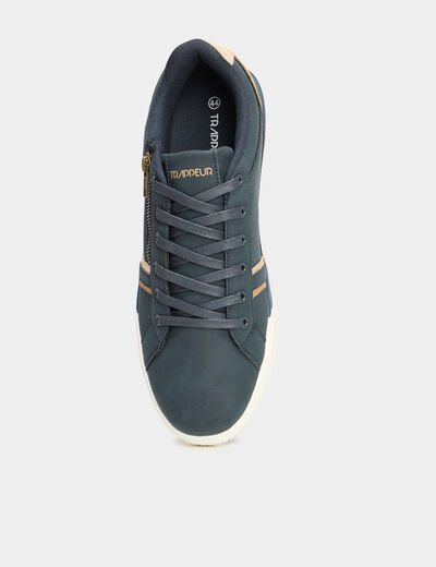 Tennis basses à lacets bleu homme