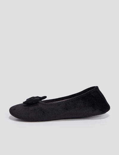Chaussons ballerines Isotoner noir femme