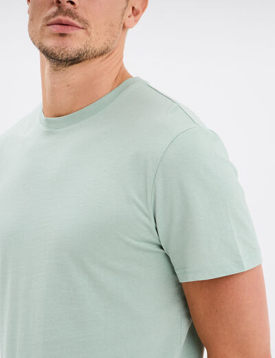 T-shirt droit en coton manches courtes vert pastel homme