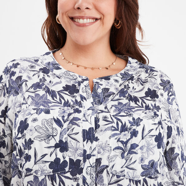 Chemise col mao Modavista ecru femme grande taille