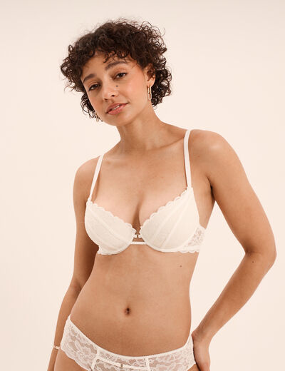Soutien-gorge maxi push up dentelle blanc femme