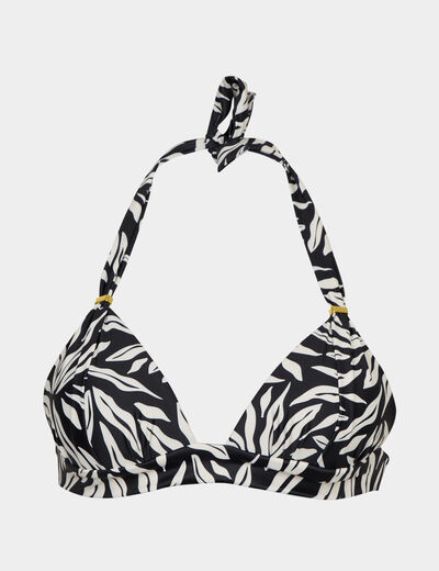 Haut de maillot de bain forme triangle noir femme