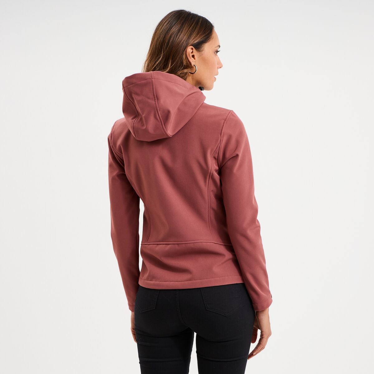Blouson &agrave; capuche d&eacute;perlant fourr&eacute; vieux rose femme
