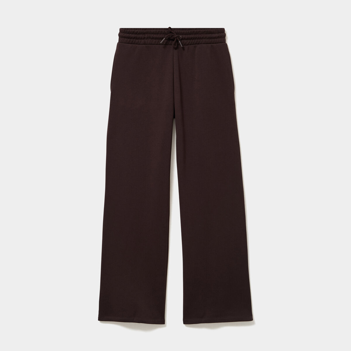 Pantalon de jogging molletonn&eacute; large marron fonc&eacute; femme