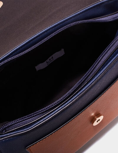 Sac cartable en bandoulière bleu marine femme