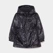 Parka cintrée à capuche doublure polaire noir fille