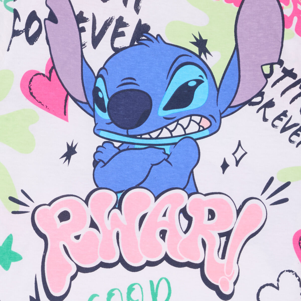 T-shirt manches courtes coton Stitch multicolore fille
