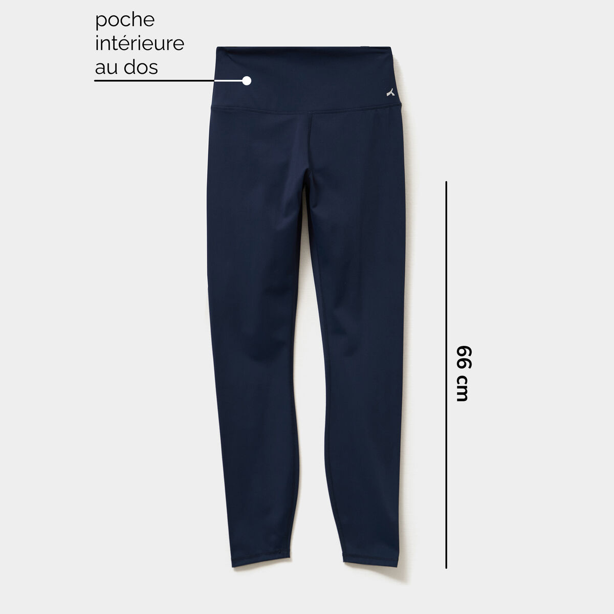 Legging de sport gainant taille haute bleu marine femme