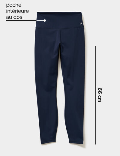 Legging de sport gainant taille haute bleu marine femme