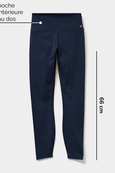 Legging de sport gainant taille haute bleu marine femme