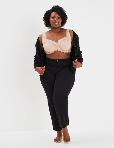 Soutien-gorge corbeille dentelle sable femme grande taille