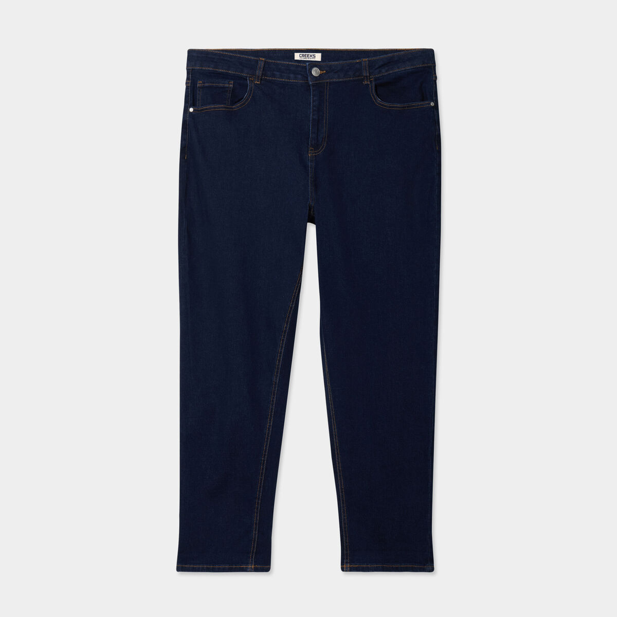 Jeans mom cropped taille haute denim brut femme grande taille