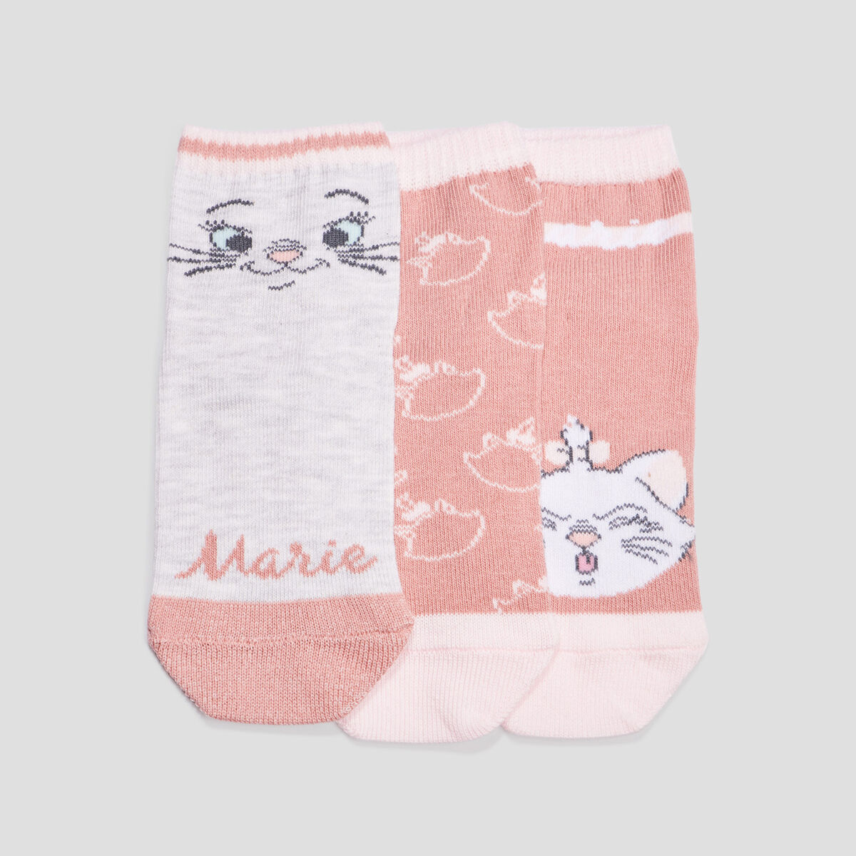 Lot 3 chaussettes Aristochats vieux rose fille