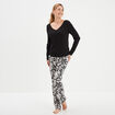 Ensemble pyjama manches longues 2 pi&egrave;ces noir femme