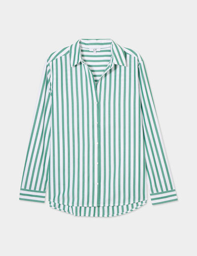 Chemise manches longues vert femme