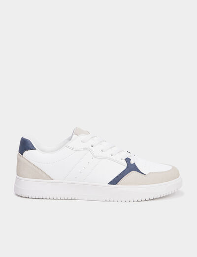 Tennis basses à lacets blanc homme