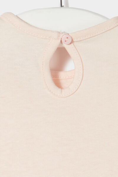 T-shirt manches courtes rose clair bébé fille