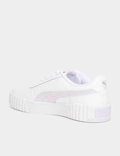 Tennis basses à lacets en cuir Puma violet femme