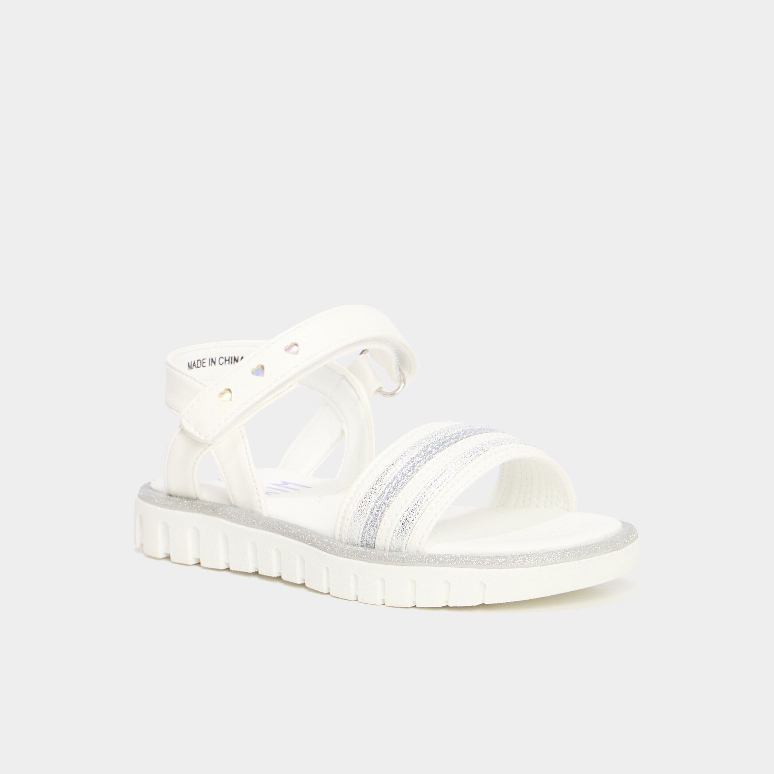 Sandales plates blanc fille