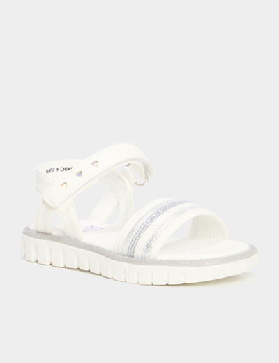 Sandales plates blanc fille
