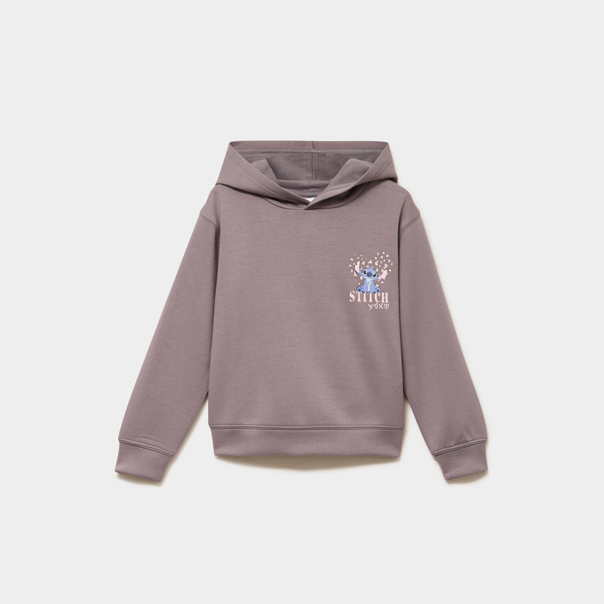 Sweat hoodie à capuche Stitch marron fille