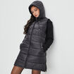 Doudoune longue sans manches noir femme