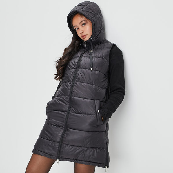 doudoune longue sans manches noir femme Doudoune longue sans manches noir femme