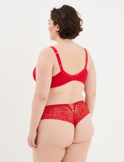 Soutien-gorge emboîtant dentelle rouge femme grande taille