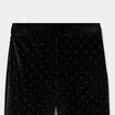 Pantalon flare effet velours &agrave; strass noir fille