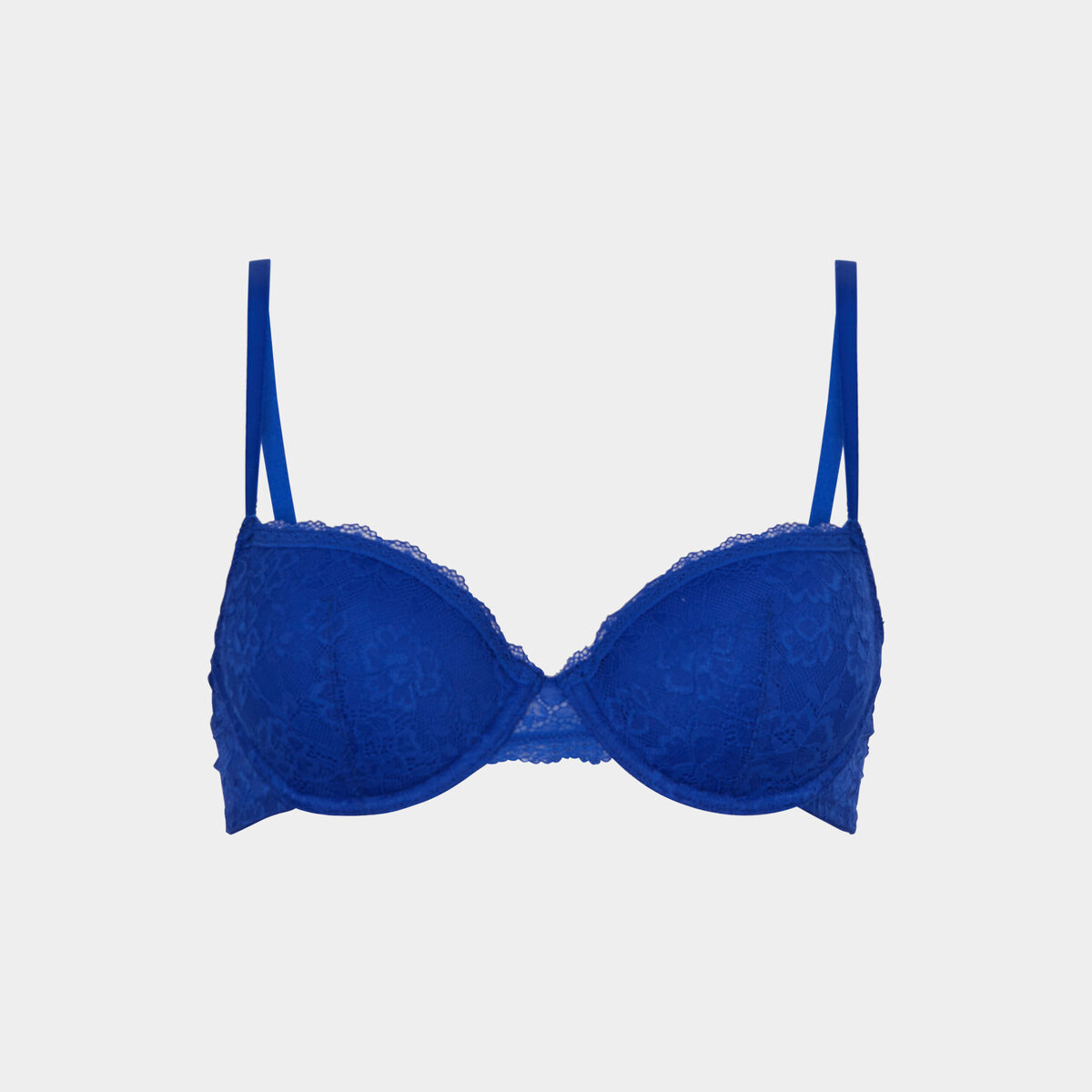 Soutien-gorge corbeille paddé dentelle bleu electrique femme