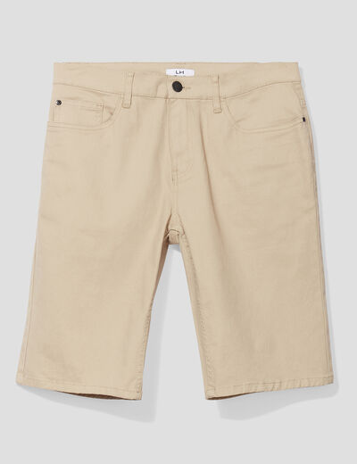 Bermuda droit stretch 5 poches coton sable homme