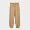 Pantalon de jogging large élastiqué taupe femme