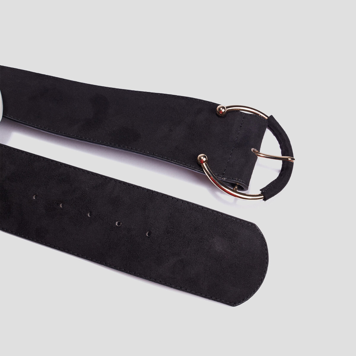 Ceinture boucle large noir femme