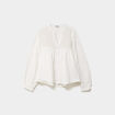Blouse brod&eacute;e col tunisien coton blanc femme