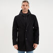 Manteau mi-long 3 en 1 &agrave; capuche noir homme