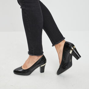 Escarpins à talons vernis noir femme