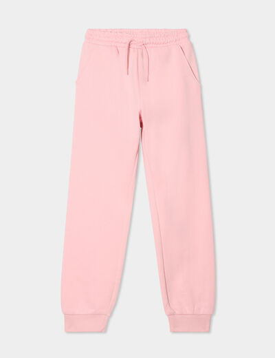 Pantalon de jogging molleton rose clair fille
