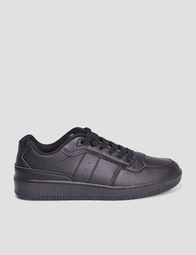 Tennis basses à lacets noir homme