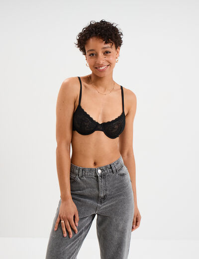 Soutien-gorge emboîtant dentelle noir femme