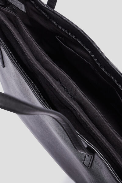 Sac cabas trapèze noir femme