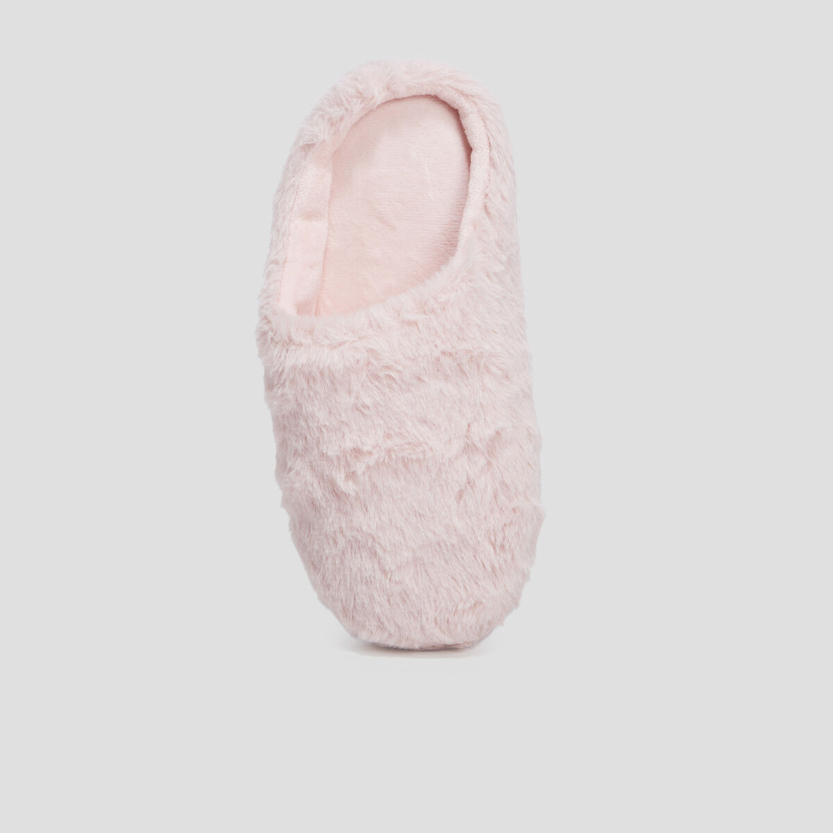 Chaussons mules fausse fourrure rose femme