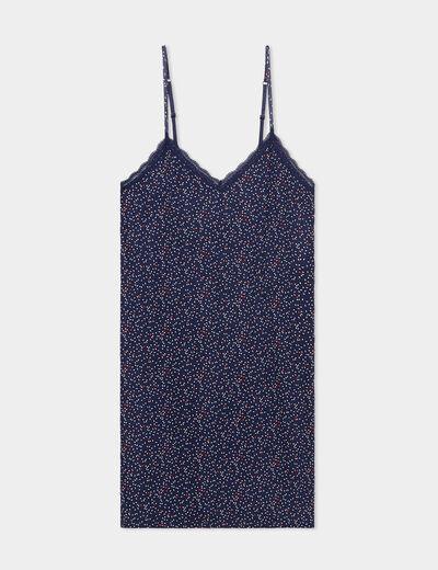 Nuisette courte à bretelles bleu marine femme