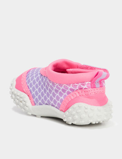 Chaussures de plage à scratchs rose bébé fille