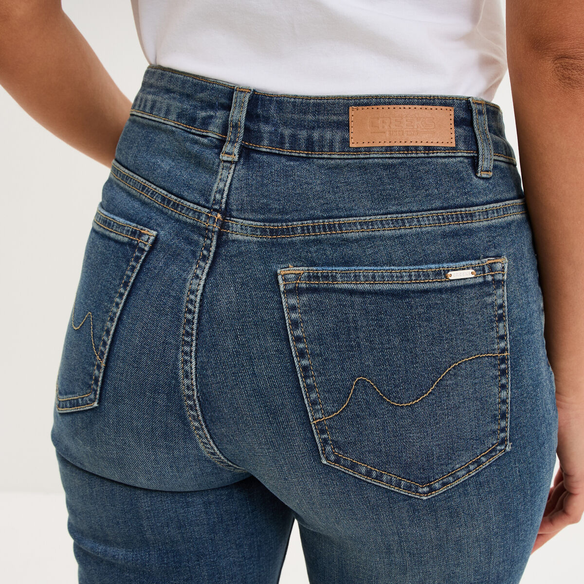 Jeans slim taille haute denim dirty femme