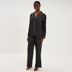 Ensemble pyjama chemise et pantalon noir femme