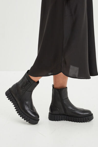 Bottines en cuir Kickers Kickfancy noir femme